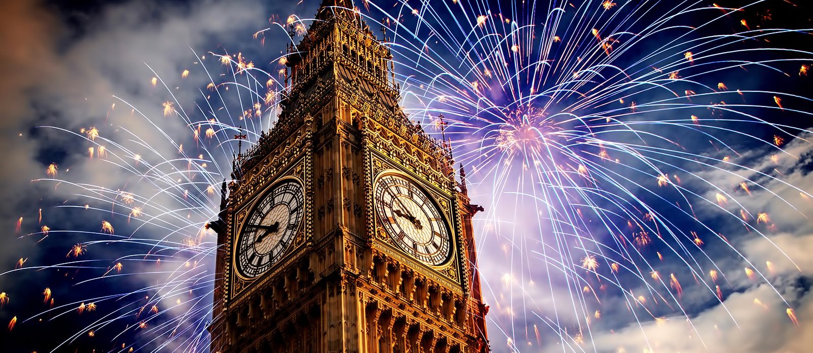 Fuochi d'artificio di Capodanno sul Big Ben, Londra