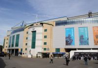 Vista della facciata dello Stamford Bridge, lo stadio del Chelsea Football Club.
