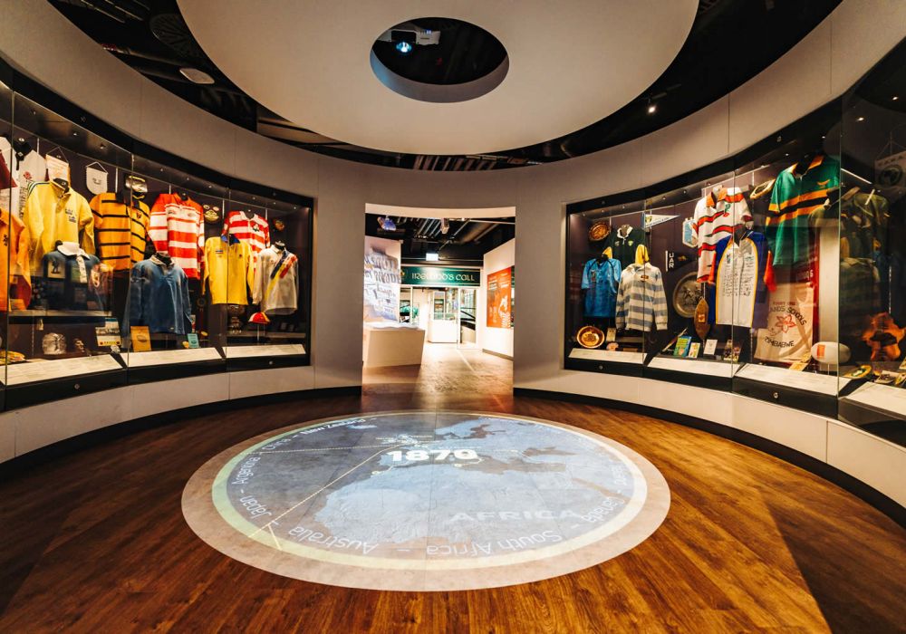 Esposizione dedicata alla storia del rugby nel World Rugby Museum.