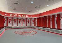 Spogliatoio dell'Arsenal durante l'Emirates Stadium Tour