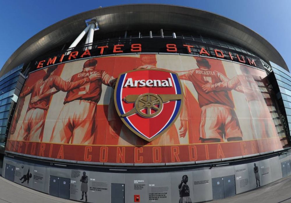 Esterno dell'Emirates Stadium, casa dell'Arsenal FC a Londra