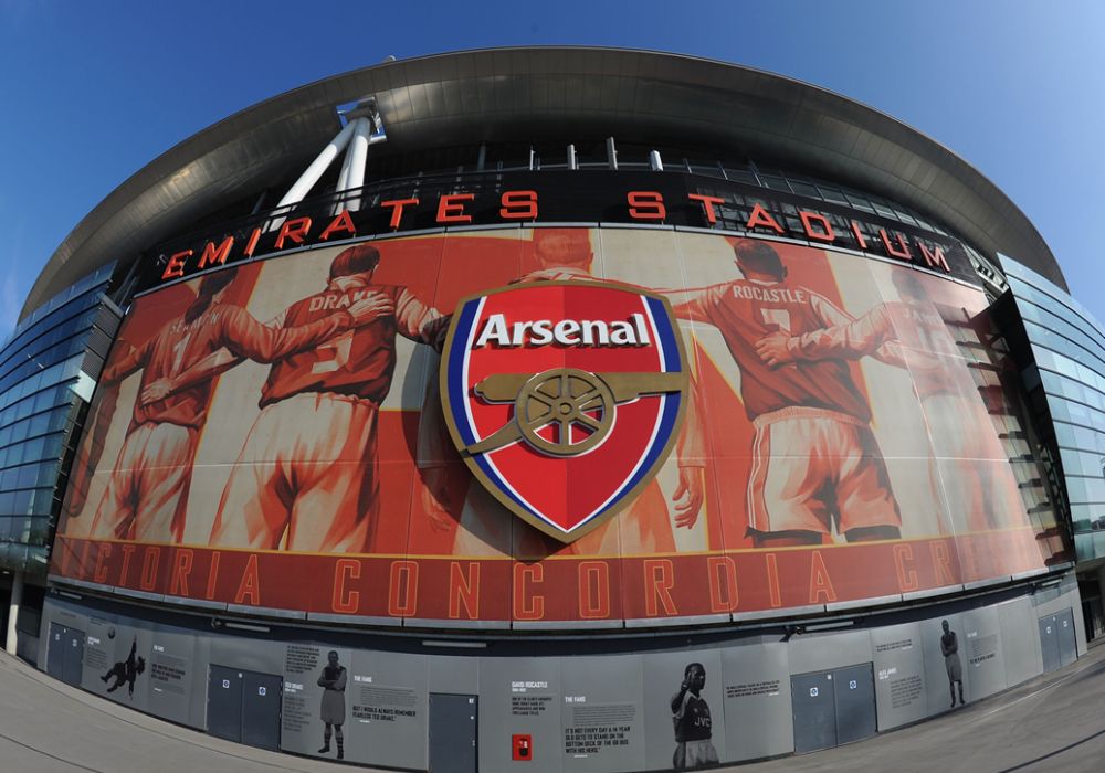 Esterno dell'Emirates Stadium, casa dell'Arsenal FC a Londra
