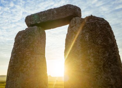 Monoliti di Stonehenge al tramonto