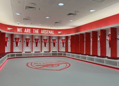 Spogliatoio dell'Arsenal durante l'Emirates Stadium Tour