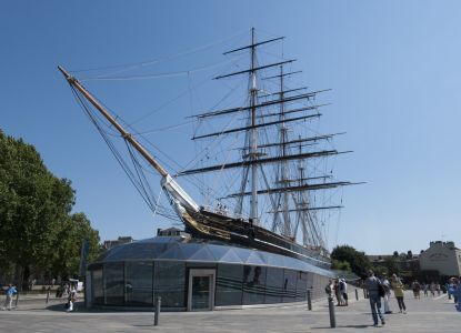 Il celebre veliero Cutty Sark, uno dei luoghi più rappresentativi del quartiere di Greenwich.