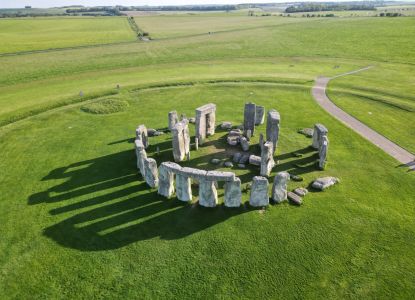 Veduta aerea Stonehenge, accesso cerchio interno