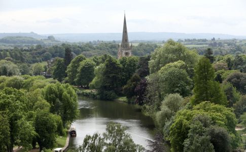 Veduta panoramica del fiume Avon a Stratford